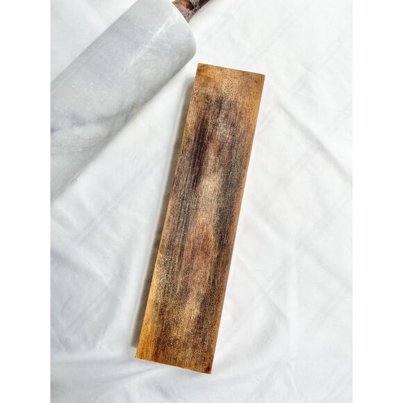 Vintage Heavy Marble Rolling Pin with Stand - Dark Wood, White and Grey Marble - Picture 8 of 10